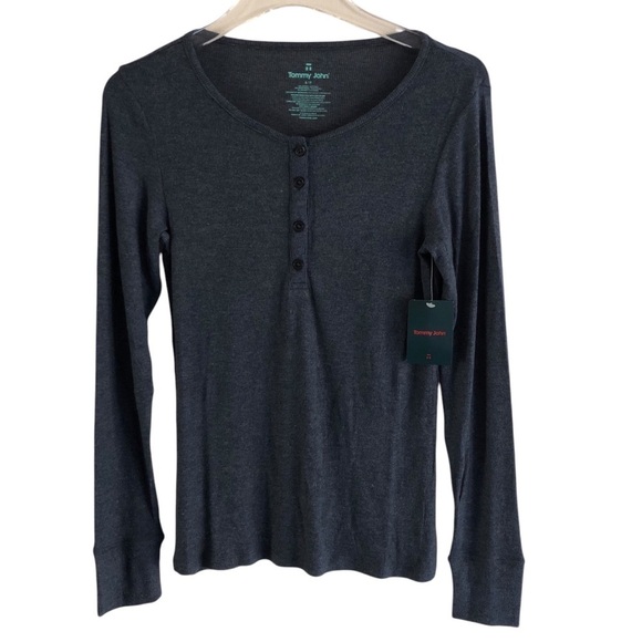 Tommy John Womens Lounge Henley Dress Blues Heather Small - Picture 1 of 8